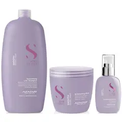 ALFAPARF MILANO - Shampoo Anti Frizz Sin Sal 1000ml + Mascarilla + Crema Alfaparf Smooth