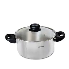 RECORD - Olla aluminio pulida festejo con tapa de vidrio n°22