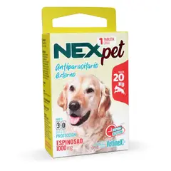 VETLINEX - ANTIPULGAS NEXPET 20 KG X 1 TABLETA