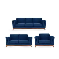 GENERICO - Juego de Sala Berlin 3-2-1 con Base de Zócalo Tela Chenille Antifluido y Petfriendly