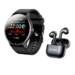 LENOVO - Audífonos LP40 Tws y Toumi Fit 2 watch Reloj - Negro