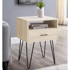 VENTITAS HOME - Mesa Auxiliar Velador Heather Niebla