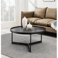 VENTITAS HOME - Mesa de Centro Vidrio Oxinn Negro