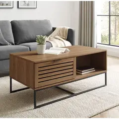 VENTITAS HOME - Mesa de Centro Industrial Rattina Espresso