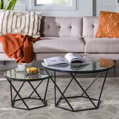 VENTITAS HOME - Mesa de Centro Vidrio Londres Negro