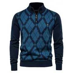 GENERICO - Cazadora con cremallera con bolsillo con solapa Chaqueta para hombre-Azul