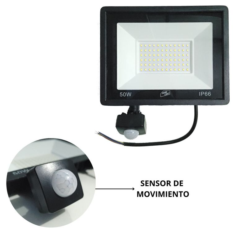 Reflector led con sensor de movimineto 50W Luz Dia