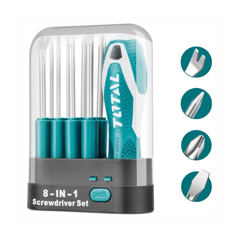 SET ATORNILLADORES 9PCS INTERCAMBIABLE CR-V TOTAL - THT250906