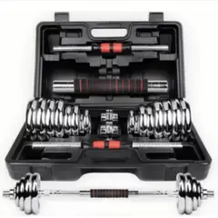 YORK - Set De Pesas 20kg + Mancuernas + Adaptador Barra