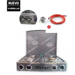 GENERICO - Cocina De Mesa 4 Hornillas Con Tapa + Manguera - Surge