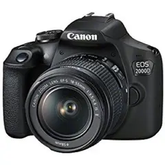 CANON - EOS 2000D DSLR Cámara con 18-55mm f/3.5-5.6 IS II Lente - Negro