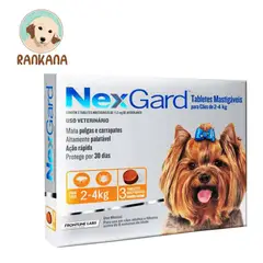 NEXGARD - Antipulgas para Perros de 2 a 4 kg x 3 tabletas