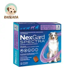 NEXGARD - Antipulgas Spectra Perros 15 A 30 Kg X 3 Tabletas