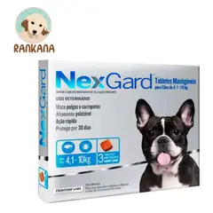 NEXGARD - Antipulgas Tabletas Masticables 3 Unidades Para Perros 4.1-10Kg