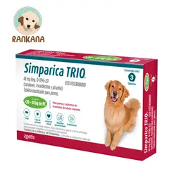 SIMPARICA - Antipulgas Trio 3 Tabletas Perros 20-40 Kg