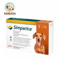 SIMPARICA - Antipulgas Perros 5-10Kg X3 Tabletas Masticables