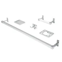 TRUPER - Juego De 5 Accesorios Para Baño Foset Color Metálico Plata