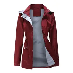 BLWOENS - Chaqueta con capucha para mujer-Rojo