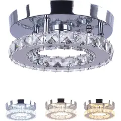 HOME NEAT - Lámpara de techo led plafón cristal moderna 3 Color dia 20cm