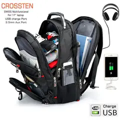 PUREPOWER - Mochila USB Crossten Swiss multifuncional impermeable para portátil