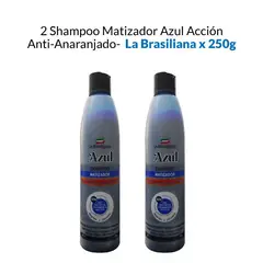 LA BRASILIANA - 2 Shampoo Matizador Azul Acción Anti-Anaranjado - x 250g