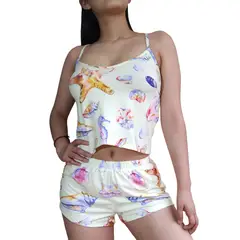 GENERICO - Pijama Conjunto Mujer BVD y Short Dos Piezas