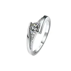 GENERICO - Anillo de Compromiso Alianzas Infinito Bañado en Oro Blanco - Genieka