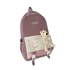 GENERICO - Mochila con oso y múltiples de bolsillos - MORADO