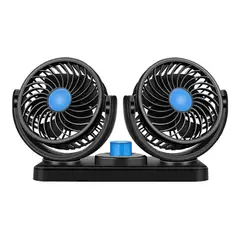 GENERICO - Ventilador Dual 360° para Auto Turbo con Base Giratoria 12v
