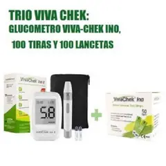 GENERICO - GLUCOMETRO VIVACHEK INOX 100 TIRAS Y 100 LANCETAS