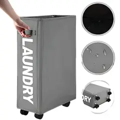 ELMEJORPRECIO - Cesta De Lavandería Multiuso Plegable Laundry Plomo
