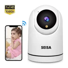 SEISA - Cámara Inalámbrica Wifi Full HD 360° 128 GB Audio Bidireccional IPC-S042