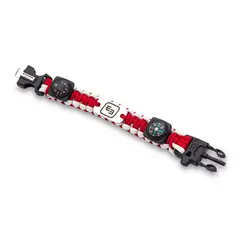 ELITE BAGS - Brazalete de supervivencia fluorescente rojo y blanco, 550 Pachute Cord