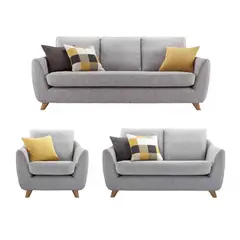 GENERICO - Juego de Sala 3 2 1 Khaki Living Furniture Gris Claro