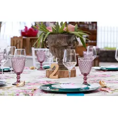 GENERICO - Set de 6 pzas Copas Labradas De Calidad ROSADO