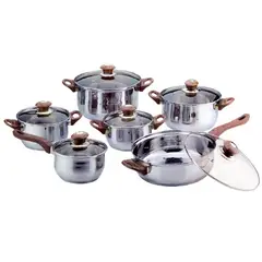 ROYAL - Juego de Olla 12 Piezas Marrón RY-120CW