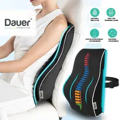 DAUER - Cojín Respaldar Lumbar Gel + Bambu con forro Negro y Bolsillo