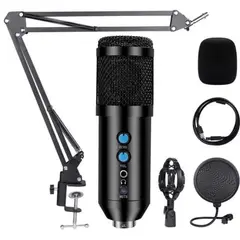 GENERICO - KIT MICRÓFONO CONDENSADOR PROFESIONAL USB