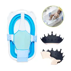 GENERICO - Pack Hamaca y gorro de baño coronita azul para bebe