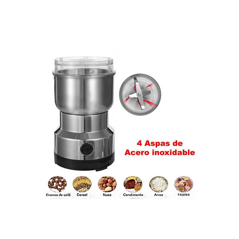 Molinillo Eléctrico Acero Inoxidable 4 Aspas Triturador Café y Granos