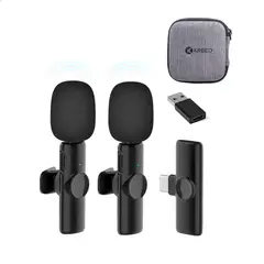 KREED - Micrófono Inalámbrico Solapero 2 en 1 Tipo C + Adaptador para Pc
