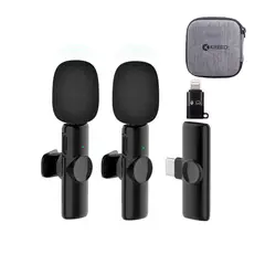 KREED - Micrófono Inalámbrico Solapero 2 en 1 Tipo C + Adaptador para iPhone