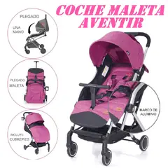 EVEZO - Coche de paseo estilo Maleta Aventir - Rosado