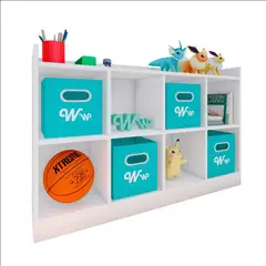 WONDER WOOD MUEBLERIA - Comoda Juguetero Montessori de 8 Espacios Melamina Blanca