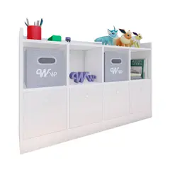 WONDER WOOD MUEBLERIA - Comoda Juguetero Montessori de 4 Espacios/4 Cajones Melamina Blanca