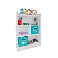 WONDER WOOD MUEBLERIA - Comoda Juguetero Montessori de 4 Espacios Melamina Blanca