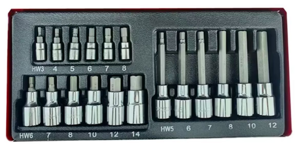 MALETA DADOS PUNTAS ALLEN LARGOS Y CORTOS 18PIEZAS