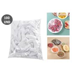 GENERICO - 100 bolsas elásticas multiusos de plástico para conservar alimentos