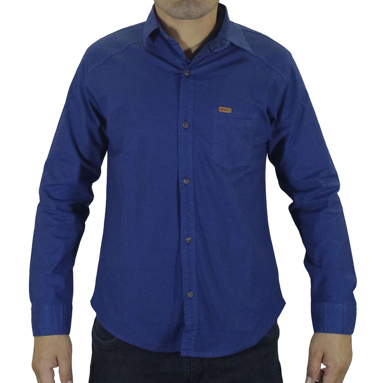 Camisa Drill Hombre - Azul.