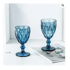 GENERICO - Copas Labradas De Calidad 6 pzas Azul